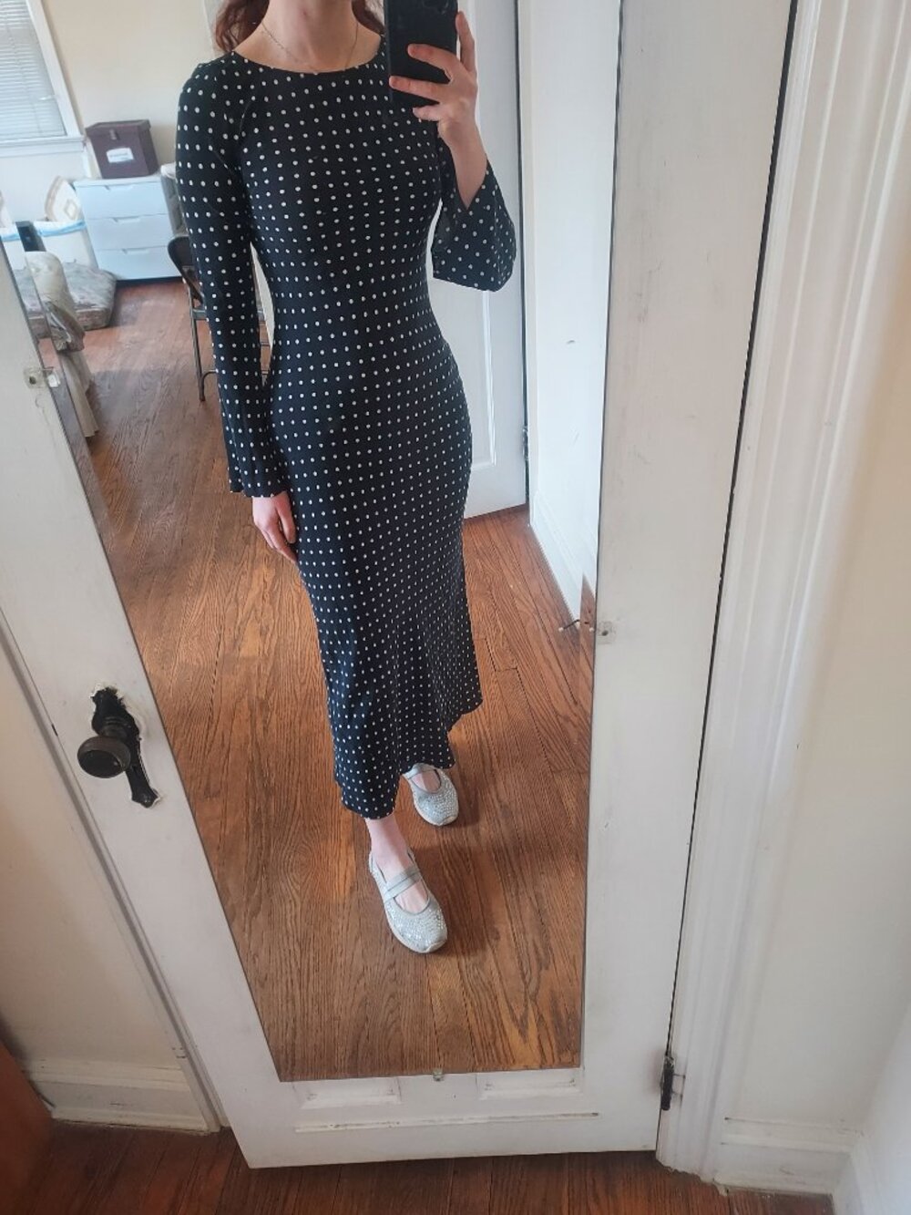 Realisation Par Black White Polka Dot Petit Point The Gia Maxi Silk Dress